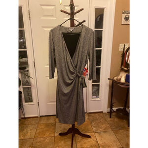 HALSTON black & white wrap dress size XL